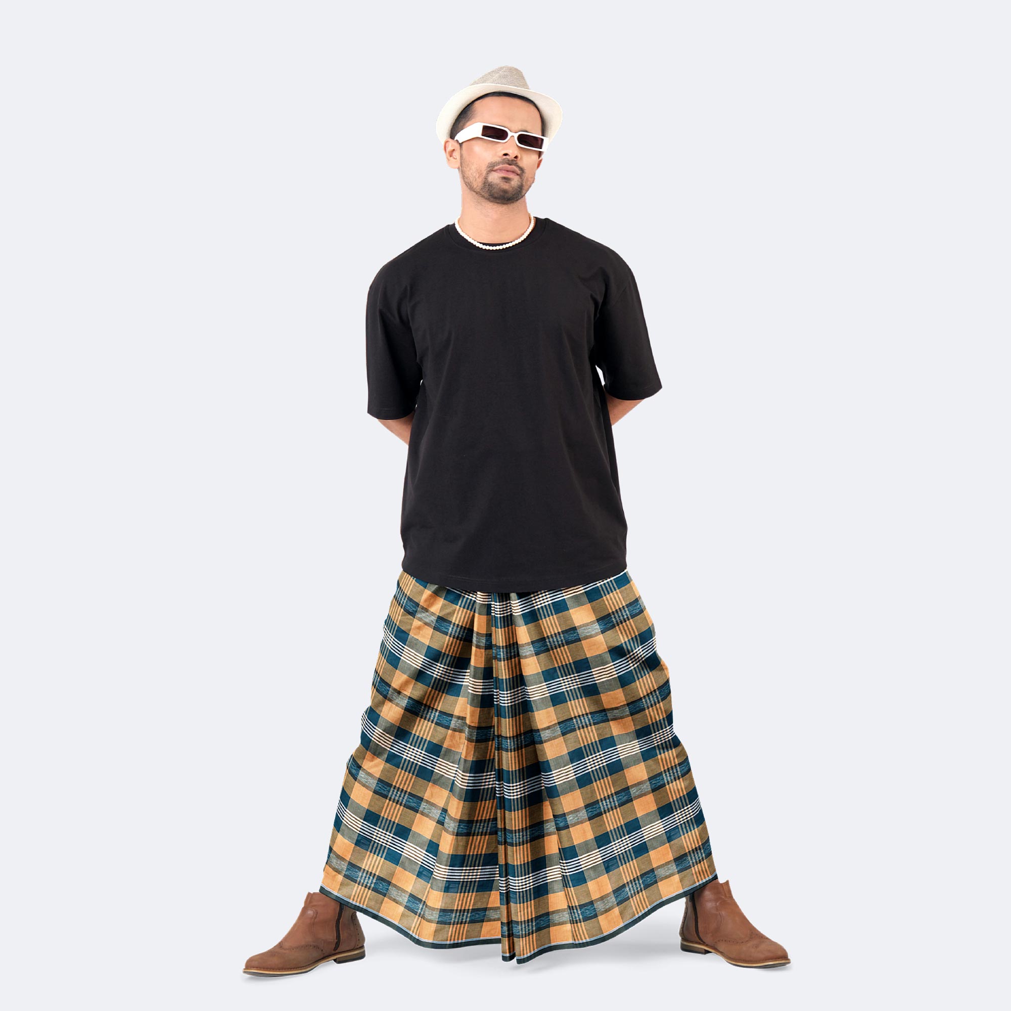 Men’s Soft Cotton Lungi – Multicolor Striped Pattern - High Choice